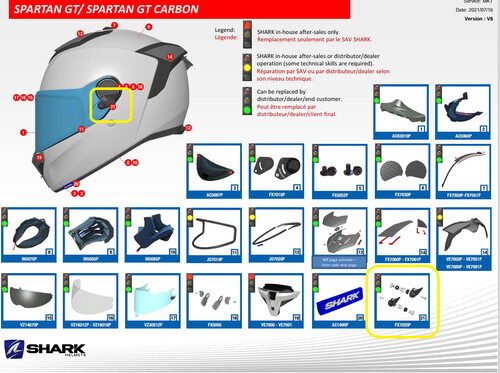  Shark Spartan Gt/Gt Carbon Cam Mekanizma Butonu FX7020