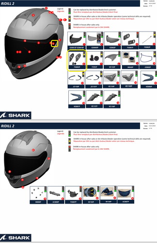  Shark Skwal İ3/D-Skwal İ3/Rıdıll 2 Kask Camı Mekanizması FX0803