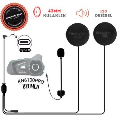 Knmaster KN6100 Pro Açık Kask Kulaklık Mikrofon Seti