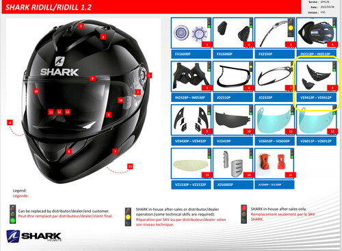  Shark S900C / Rıdıll Ağız Havalandırma Gri Ve9412P