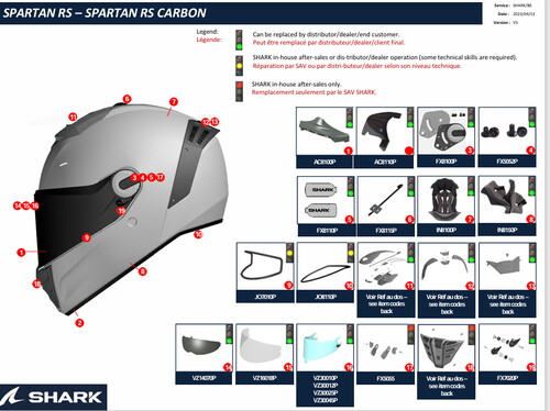  Shark Spartan GT/RS Kask Camı iridium gri/VZ30046