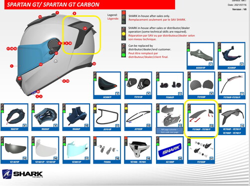  Shark Spartan Gt/Gt Carbon Arka Spoiler Parçaları FX7060