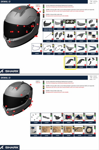  Shark Skwal i3/D-Skwal 3 Küçük Kapak Arka Spoiler ve0805 ( S/M beden )