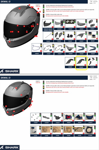  Shark Skwal i3/D-Skwal 3 Büyük Kapak Arka Spoiler ve0806 ( L/ XL beden )