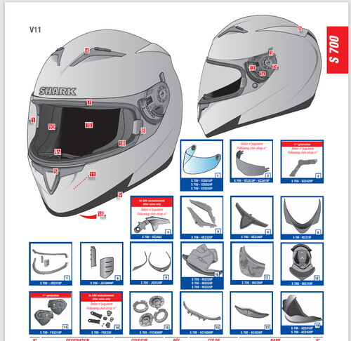  Shark S900/S700 Butonu Fitili Set JO2320P