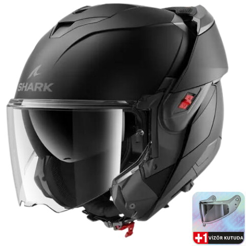 Shark Oxo Dark Shadow Mat Çene Açılır Kask