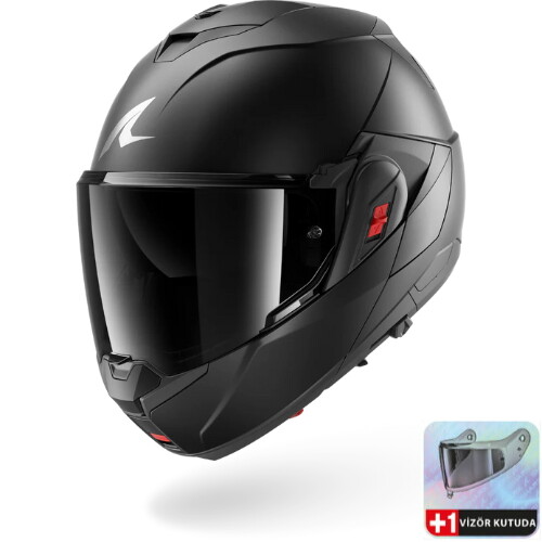 Shark Oxo Dark Shadow mat Çene Açılır Kask KMA