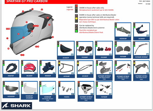  Shark Spartan Gt Pro Cam Kenar Mekanız Set FX1302