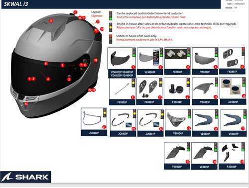 Shark Skwal İ3 Çene Havalandırma VE0804-PW05TU-beyaz